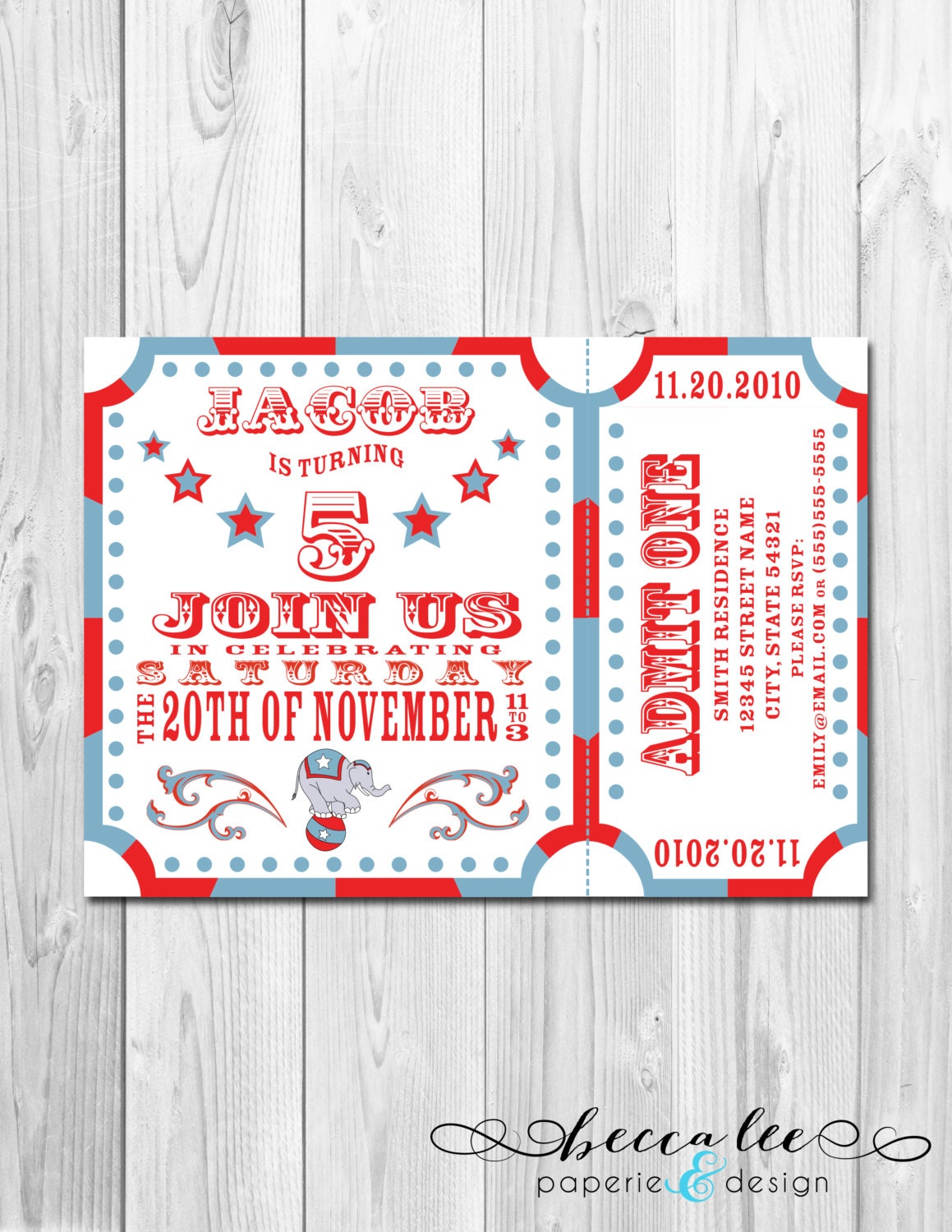 Circus Carnival Theme Party Invitation - DIY - Printable Il_170x135