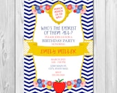 Snow White Inspired Birthday Party Invitation - Chevron Stripes - DIY - Printable Il_170x135