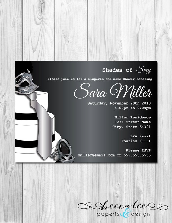 Bridal Shower/Lingerie Shower Invitation - Shades of Sexy - DIY - Printable Il_570xn