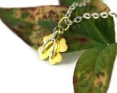 Shamrock Necklace, Luck O' The Irish, Four Leaf Clover, Lucky Charms, Whimsical Jewelry, Minimalist Jewelry, St. Patricks Day Jewelry
