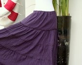 Purple Skirt / Summer Spring Sexy Plum Purple Long Cotton Skirt - SK002
