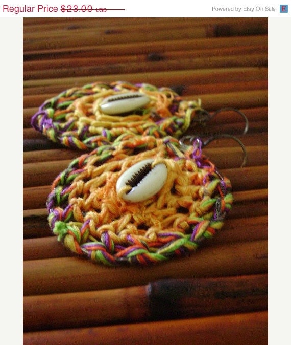 BirthdaySale Carnival Crochet Hoop Earrings - Afrocentric