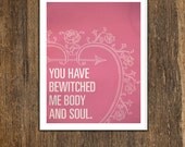 You Have Bewitched Me Body and Soul Digital Art Print, Downloadable 8x10 print for Valentine's Day Il_170x135