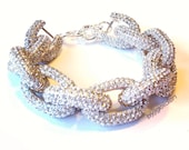 Crystal Rhinestone Pave Link Bracelet - 2 Colors