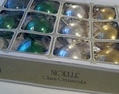 CLEARANCE 12 Vintage Mercury Glass Christmas Ornaments  NOELLE Mercury Glass Green, Aqua, Silver, Gold Balls Shabby Chic Christmas Ornaments