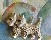 Two Little Scotties Brooch