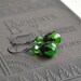 Art Nouveau Dark Brass Green Czech Glass Gothic Victorian Earrings/ Lucid