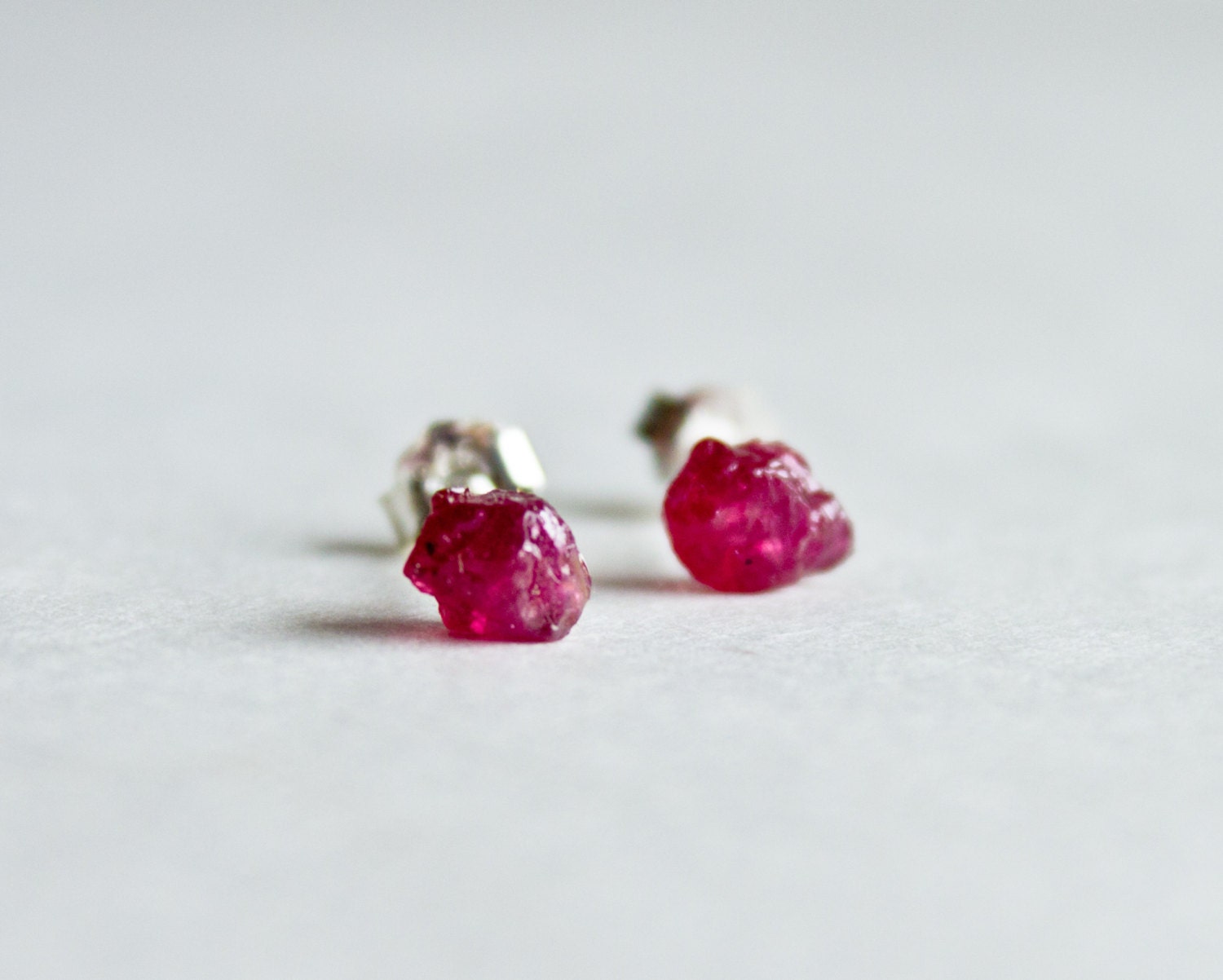 Red Ruby stud earrings Mother's day - sterling silver stud earring - Passion Studs