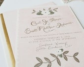 Custom Wedding Invitation Suite/ Set of 25-Blush and Gold