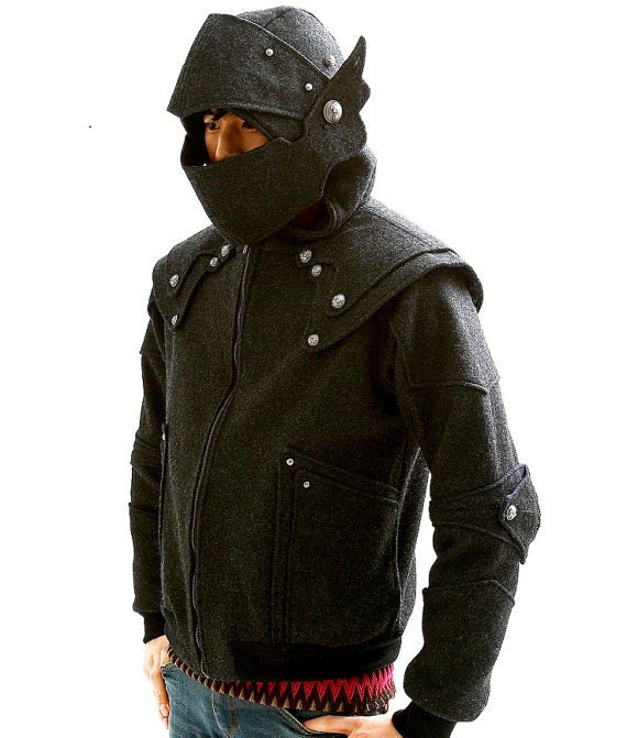 Excalibur Grey Armored Hoodie Medieval Armor Hoodie Zipup Jumper