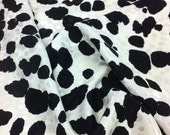 Black and Off White Silk Dalmatian Printed Fabric - By the yard