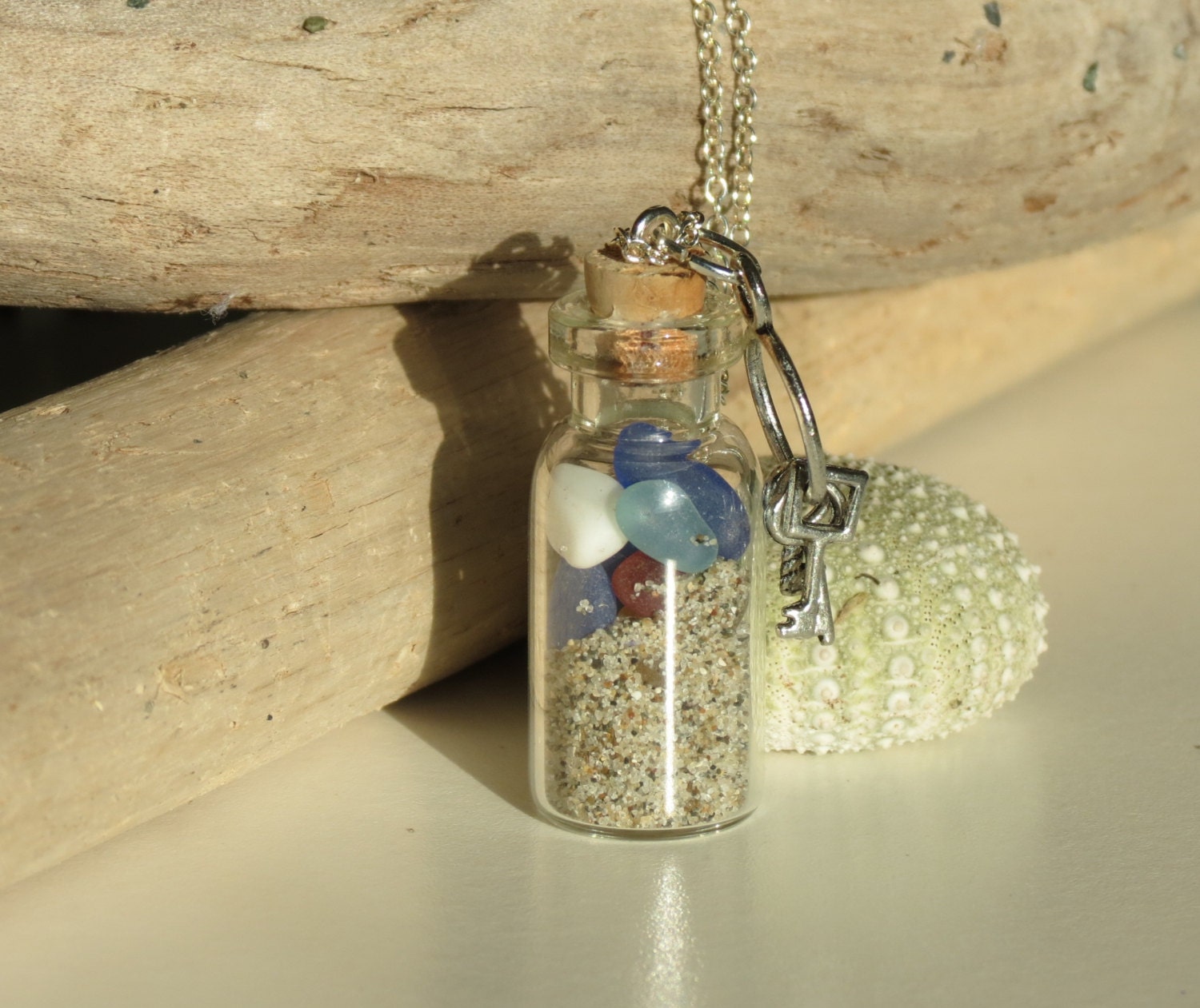 Glass Beach Sea Glass Pendant Mermaid Memory Amulet
