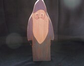 Handmade Wood Santa Claus Statue  Hand painted Santa in Blue  Rustic collectible