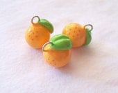 Tangy Orange Charm - Handcrafted Polymer Clay Jewelry - Charm for Charm Bracelets, Earrings, Cell Phone Charm