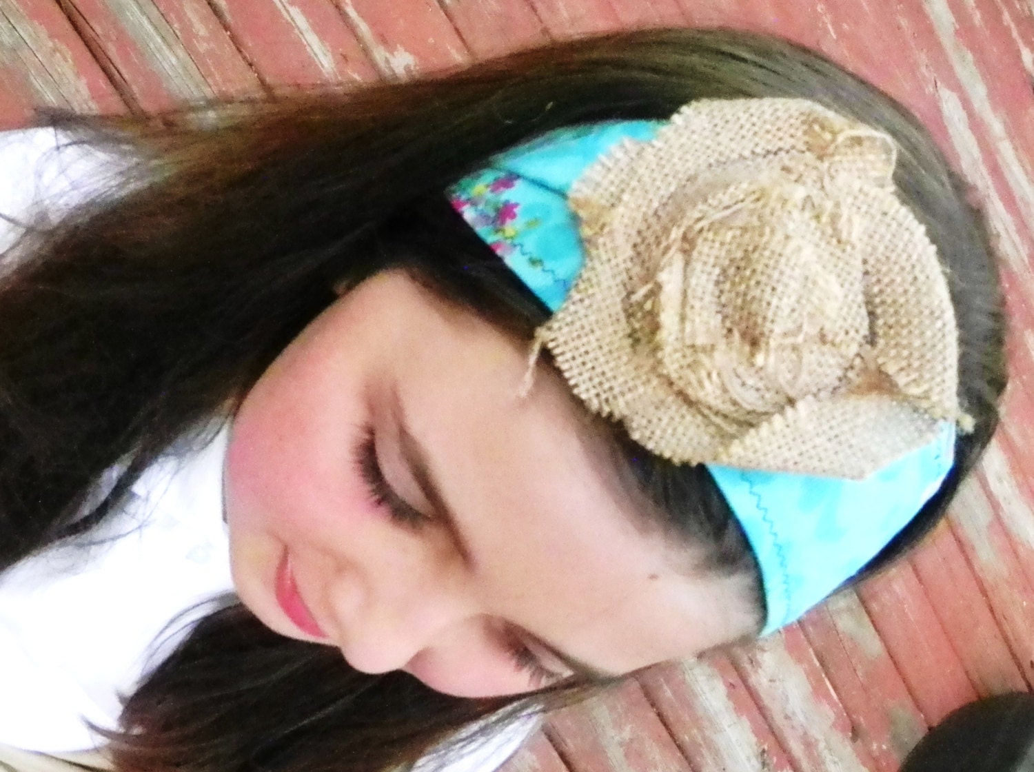 Corduroy and Burlap Headwrap/Headband