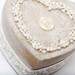 Small heart shaped vintage style gift box for weddings