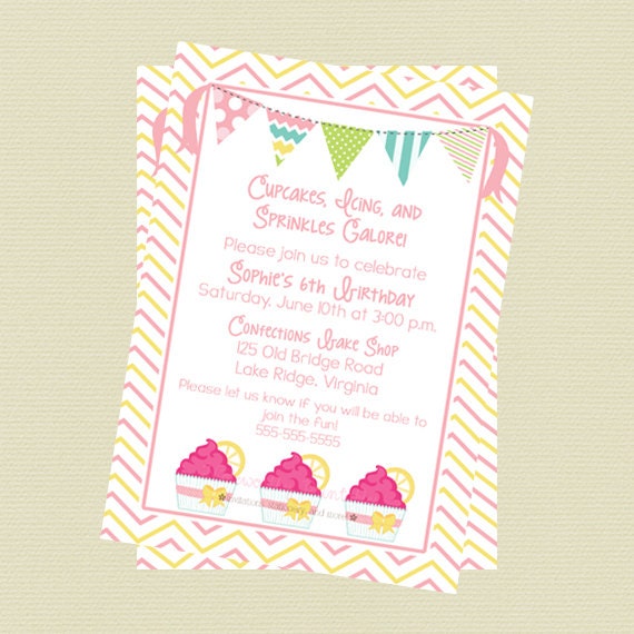 Printable Cupcake Birthday Party Invitation Il_170x135