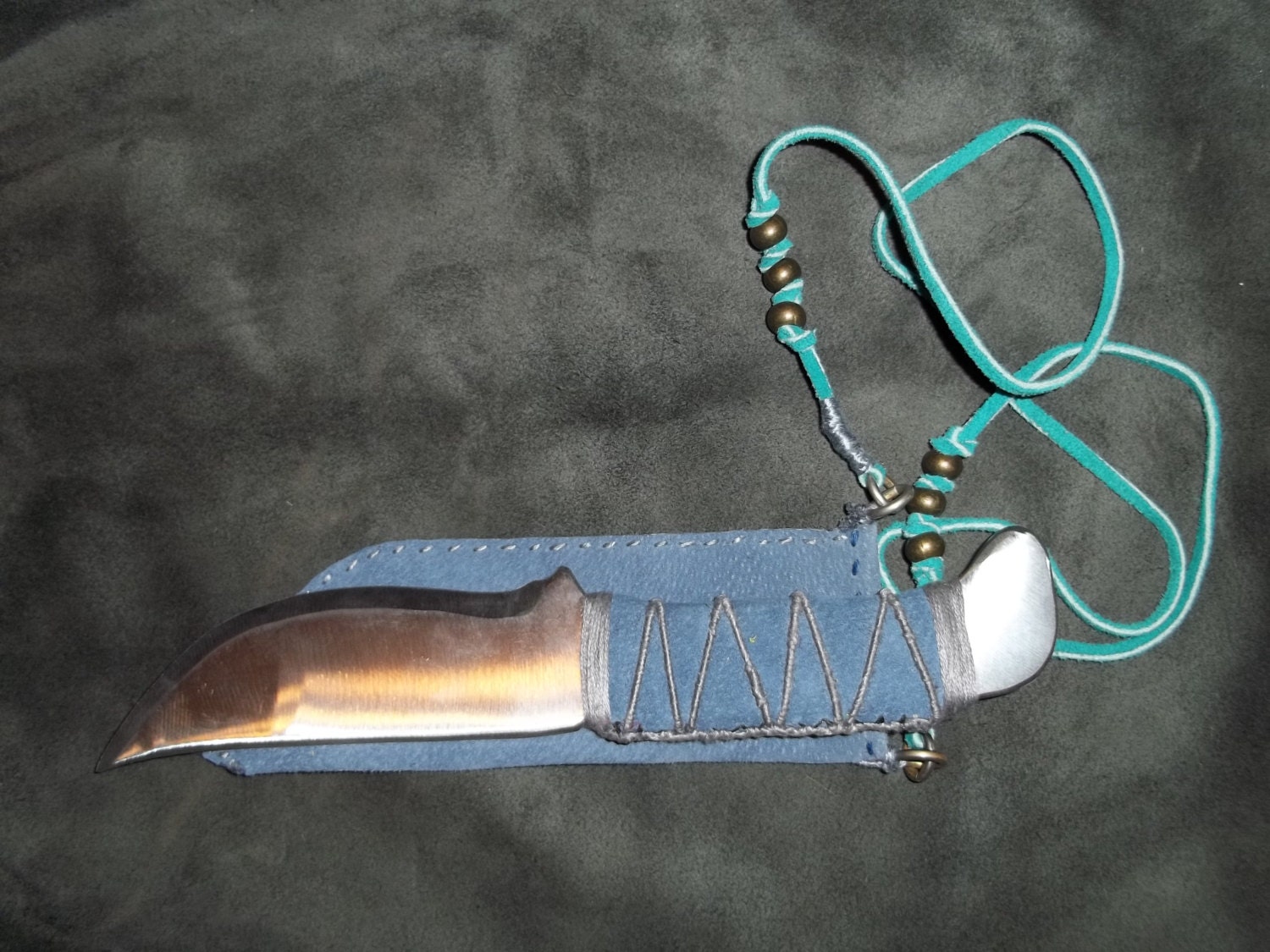 Blue Knife with Sheath