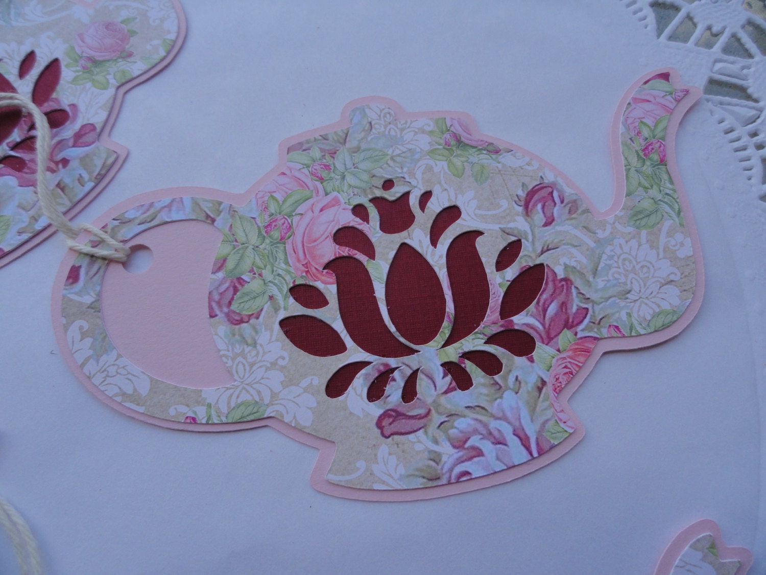 Handmade English Teapot Gift Tags Set of 4