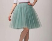 Adult grey&mint tulle skirt, mint tutu skirt, petticoat, wedding skirt, custom made to order