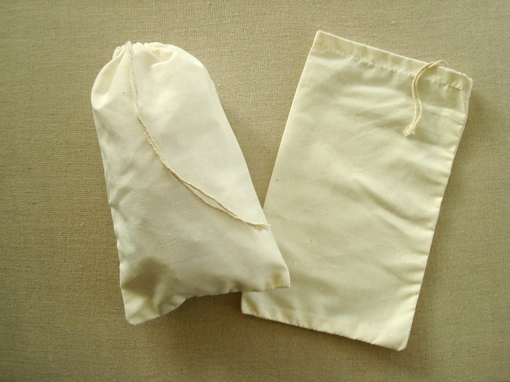 6 x 10 qty. 10 Best Cotton Muslin bags, plain cotton bag