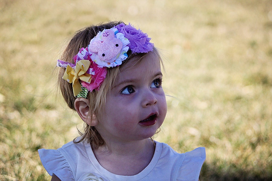 Easter Bunny Bow Headband for Newborn, Infant, Baby Girl, Toddler, Teen