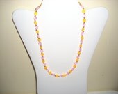 Pink & Orange Heart Beaded Necklace