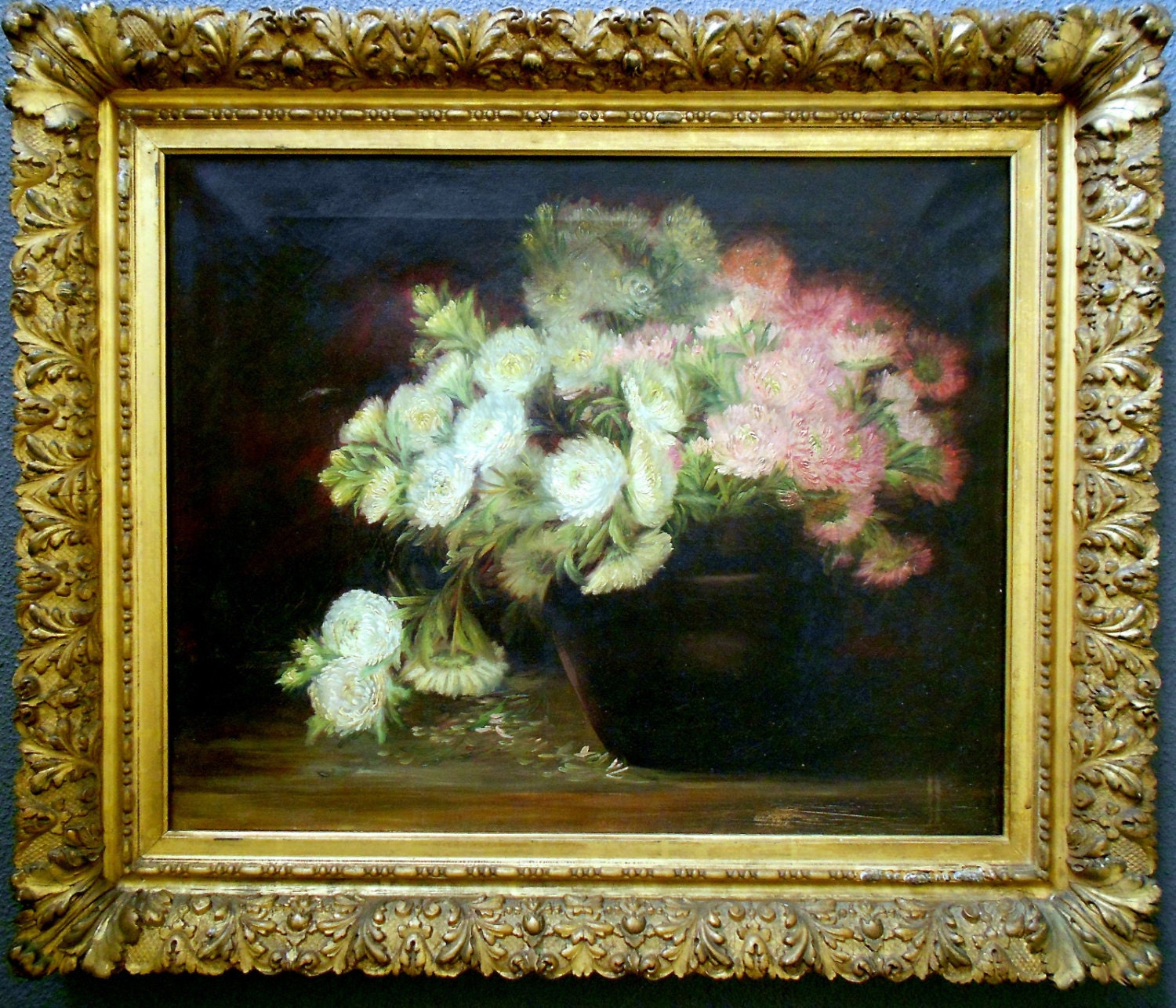 Fine Vintage Antique American Art California Still Life Oil Painting on Canvas by CLAUDE BUCK Catalogued Listed