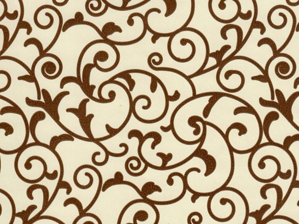 Chocolate Scroll Wedding Gift Wrap - 24" x 120" Roll