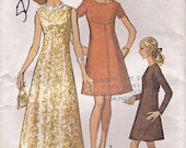 Vintage 60s Simplicity 8498 Mad Men Empire Style Dress Pattern UNCUT
