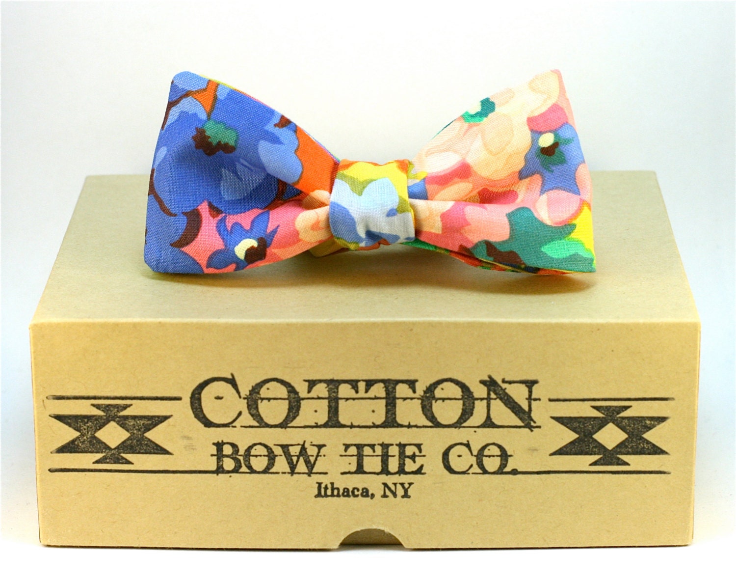 DELPHINIUM FLORAL - bow tie - CottonBowTieCompany DELPHINIUM FLORAL - bow tie - CottonBowTieCompany