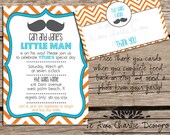 Printable Mustache Baby Shower Invitation - Free Thank You Card - Mustache Baby Shower Invitation - Little Man Baby Shower Invitations