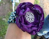 Purple, Pink or White Glam Wrist Corsage - Prom, Wedding, Sweet 16