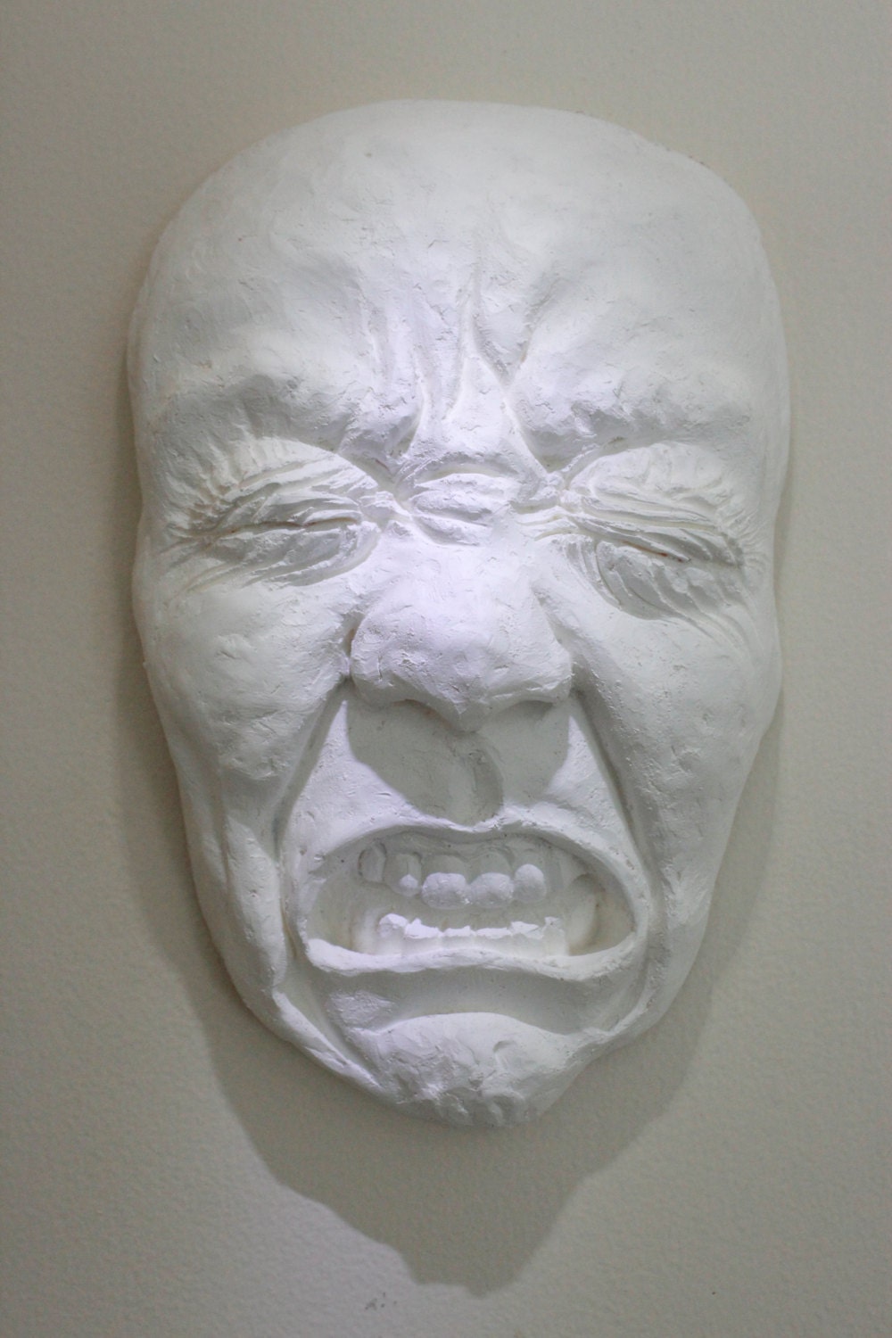 Macabre Face Sculpture Gothic Horror Moody Creepy Spooky Dark Portrait Fine Art  "Hiding XXX, Process Study"