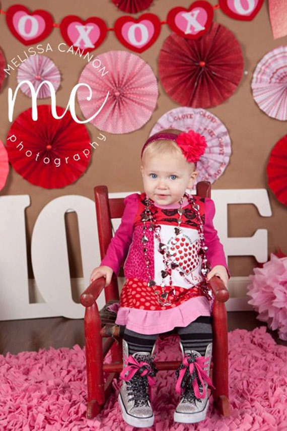 Unique one-of-a-kind upcycled girls boutique clothing and cute custom dresses and rompers Valentines Day