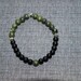 Clearance Yoga MALA BRACELET Prayer Beads / Green Jasper and Black Obsidian Gems / Fashion, Healing, Gifts