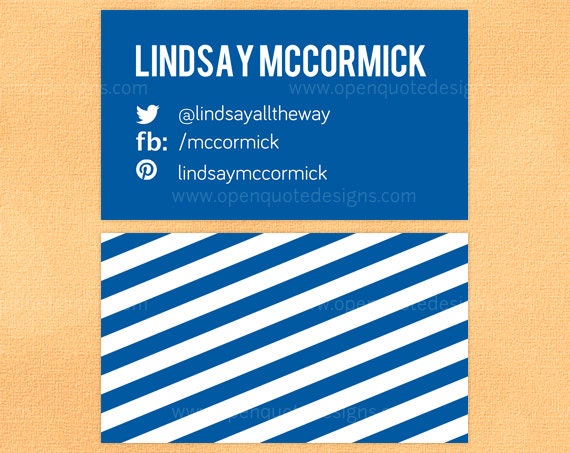 Calling Card Social Media Business Card Calling Card Stripes