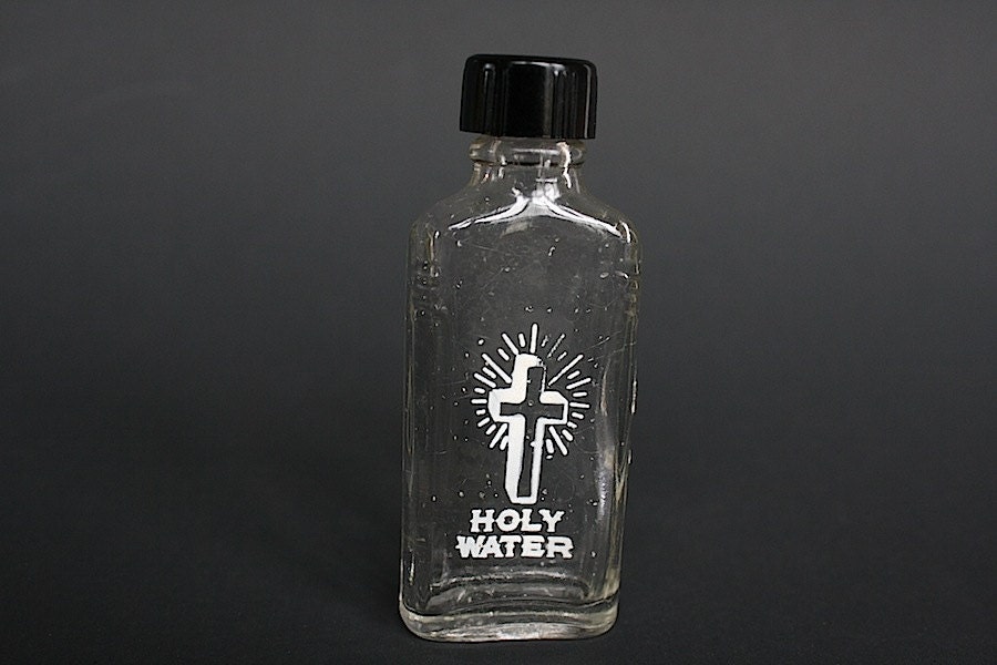 Vintage Bottle -- Holy Water Bottle -- Collectible Glass -- Oil City Glass and Bottle Company -- Catholic Last Rites