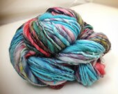 Hand Painted Handspun Shetland Thick and Thin Art Yarn 110 yards 3.8 oz