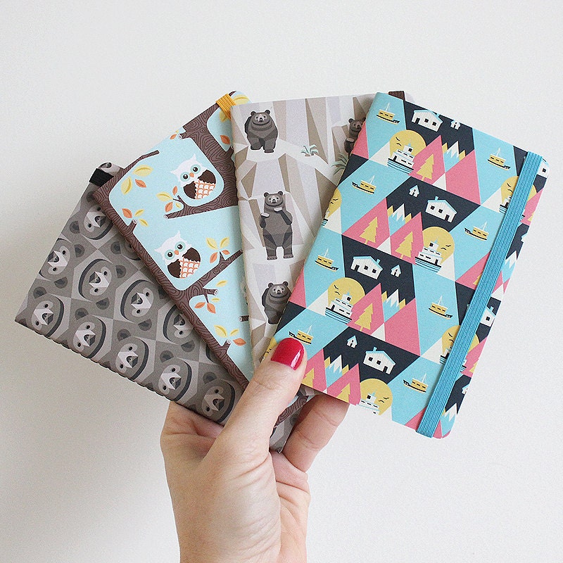 Set of 4 Pocket Notebooks - Jotters // Journals // Notebooks // Sketchbook