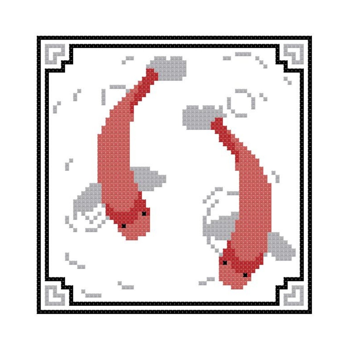 Oriental Koi Cross Stitch Pattern