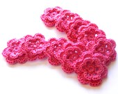 Flower applique / 10 pcs / 2D flowers / 2 layered with 6 petals flowers / decorations