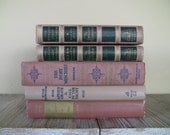Vintage Books Instant Pink/Gold/Neutral Collection 5 Books, Home Decor, Wedding Decor, Home Library, Interior Design