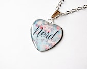 Nerd On Retro Floral Fantasy - Handmade Vintage Cameo Pendant Necklace