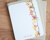 Orange and Yellow Floral Personalized Stationary, Eco Friendly Note Cards (12), Stationery, Gift for Her, Spring