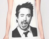 Robert Downey Jr Shirt Iron Man Wink Face Shirts Women Tank Top White Shirt Tunic Top Vest Sleeveless Women T-Shirt Size S M