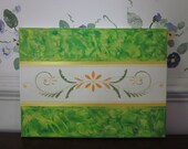 Melted Crayon Art- Original Decorative Floral Scroll