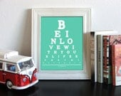 Jack Kerouac Eye Chart, Be In Love With Your Life Every Minute Of It, 8 x 10 Giclee Print BUY 2 GET 1 FREE