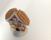 Gingerbread House Christmas Ornament Made from polymer clay