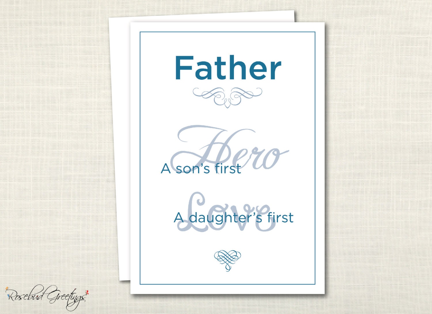 Father's Day Card or Print - MULTIPLE COLORS AVAILABLE - instant download - typography, blue, red, green, brown - digital file, printable Il_170x135